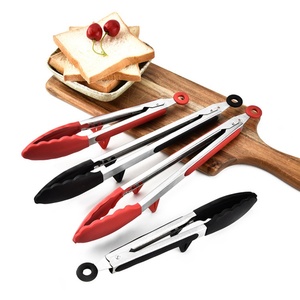 High Quality Silicone Food Tong Silicone Clamp <b>Kitchen</b> <b>Accessories</b> Stainless Steel <b>Kitchen</b> Grill Tongs for Outdoor Camping - Product Image 6