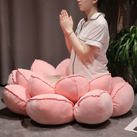 Grande peluche en forme de lotus, poupée porte-bonheur, pour filles, canapé, chambre, coussin de tatami.