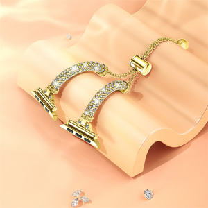 สายนาฬิกาแฟชั่น Correa สำหรับผู้หญิง,สายรัดเพชรสำหรับ <span class=keywords><strong>Apple</strong></span> Watch Ultra Band 8 7 6 <span class=keywords><strong>SE</strong></span> สายโลหะขนาด<span class=keywords><strong>2023</strong></span> 49มม. 44มม. 40มม. 41มม. 45มม. - Product Image 6