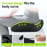 Coussin de siège ergonomique en mousse à mémoire de forme, soulagement du coccyx, de la sciatique et du dos, antidérapant, lavable, pour bureau, voiture, fauteuil roulant
