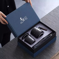 Las mejores ventas de juegos de regalo de lujo para hombres Flask A6 Notebook pluma estilográfica recarga de tinta regalo sorpresa caja de embalaje
