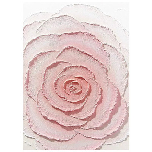 <b>Pink</b> Roses Hand Painted Oil Painting Large Size 3D Texture Abstract Art For Living Room Decoration - Product Image 3