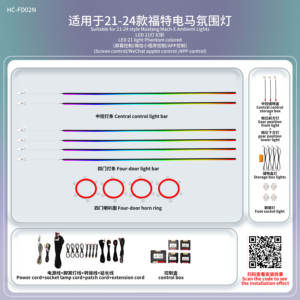 Améliorations de l'intérieur de la voiture, éclairage ambiant LED, 21 lumières, adapté à la <span class=keywords><strong>Ford</strong></span> <span class=keywords><strong>Mustang</strong></span> Mach-<span class=keywords><strong>E</strong></span> - Product Image 1