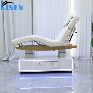 KISEN Adjustable Backrest Topper Eyelash Extension Luxury Facial Massage Salon Treatment Beauty Lash Bed <b>Electric</b> Massage <b>Table</b> - Product Image 6