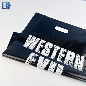 Customized Clothing Tote Bag Large Size Four-Finger Flat <b>Pocket</b> <b>Plastic</b> Shopping Bag For Retail Stores Logo Printing - Product Image 2