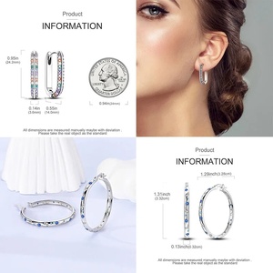 Pendientes <span class=keywords><strong>de</strong></span> Aro MULA Originales <span class=keywords><strong>de</strong></span> Plata <span class=keywords><strong>de</strong></span> Ley 925 con Circonita y Piedra Natural, Baño <span class=keywords><strong>de</strong></span> Oro Rosa, para Mujer, Regalo para Esposa, Novia, Boda - Product Image 5