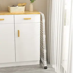3-Tier Collapsible Laundry Drying Stand With Wheels Indoor-Outdoor Use White Clothes Drying Rack