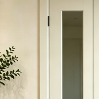 Porte intérieure double en WPC de qualité supérieure avec inserts en verre transparent intégrés, surface finement travaillée, porte battante double pour la décoration de la maison