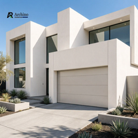 Porte de garage sectionnelle électrique moderne sur mesure en alliage d'aluminium, finition imperméable, couleur anthracite blanc