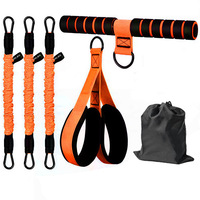 Equipo de Ejercicio con Cuerda de Resistencia Portátil, Entrenador de Fitness Ajustable para Entrenamiento de Fuerza de Brazos, Piernas y Abdomen