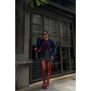 Blusa de Cachemira con Cierre, Color Azul Marino, Tejida, Elegante, para Mujer, Uso Diario, Anti-Pilling - Product Image 1