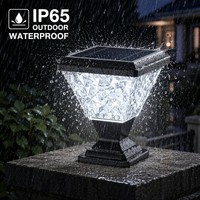 Lampes solaires étanches pour jardin IP65, mini lampes carrées à capteur automatique avec télécommande pour poteaux de portail, colonnes et décoration de villa