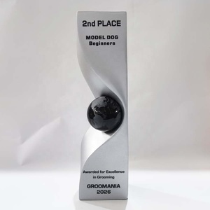 Nuevo Trofeo de Oro, Plata y Bronce, Medalla Personalizada Grabada, Trofeo de Cristal Negro en Forma de Tierra - Product Image 5