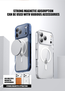 <span class=keywords><strong>Coque</strong></span> arrière rigide magnétique puissante pour iPhone 17 Pro Max, antichoc, compatible avec la recharge sans fil, transparente - Product Image 5