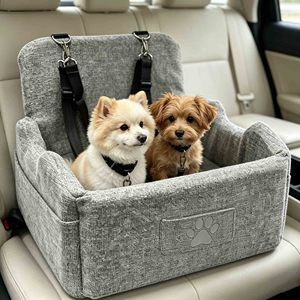 Siège de voiture pour chien pour petits et moyens animaux de compagnie, siège surélevé avec mousse orthopédique alvéolée, siège rehausseur pour voiture, lit pour chien - Product Image 4