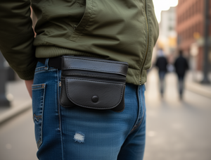 Portamonete da Cintura in Vera Pelle con Tre Cerniere, Mini Portafoglio Unisex Stile Minimalista - Product Image 2