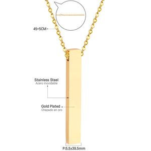 Collar de Acero Inoxidable con Nombre Personalizado Grabado, Collar con Colgante Personalizado Barato - Product Image 4