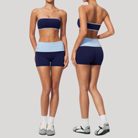 Nouvelle Collection 2026 : Ensemble Sportif Femme Tendance pour l'Été – Soutien-Gorge Tube et Short Taille Haute Pliable pour Yoga et Fitness (Vente en Gros)