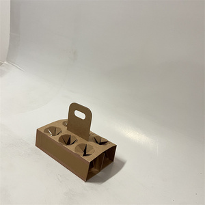 Bandeja de transporte de cartón corrugado de calidad garantizada Portador de bebidas calientes/frías con asa Capacidad de 6 tazas Carpetas tipo caja - Product Image 3