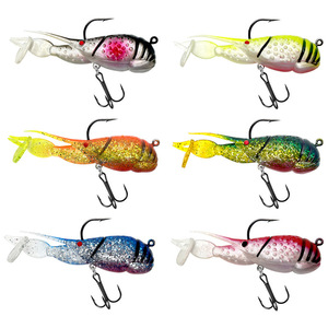 Vente en gros OEM Leurre souple <span class=keywords><strong>crevette</strong></span> nageuse pré-montée 7g 12.5g 21g 5 couleurs Double hameçon Paillettes PVC Métal pour Pêche au bar et en eau salée - Product Image 5