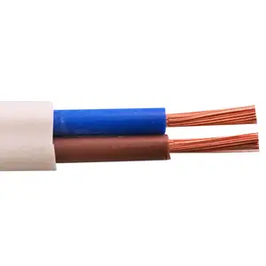 Fil électrique plat et flexible avec veste d'isolation en PVC, pour connexion d'un interrupteur lumineux, 1 pièce, 2x0.5mm, 3x5mm AC