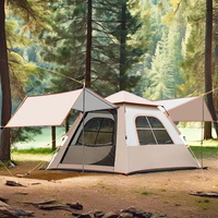 2024 aluminium coque dure toit tente Double couche 3-4 personnes Camping extérieur étanche Oxford toile tente automatique plage