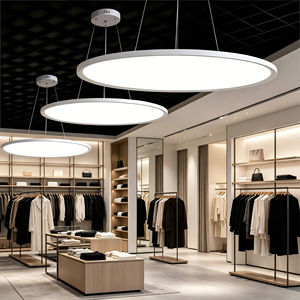 Modern LED Linear Hanging Lamp Ceiling Lighting Black <strong>Circle</strong> Chandelier Ring Pendant White Metal Shade Durable Pendant <strong>Light</strong> - Product Image 1