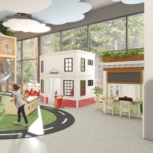 Aire de jeux intérieure en bois personnalisée pour enfants, maison dans les arbres avec toboggans pour les zones de jeux commerciales - Product Image 6
