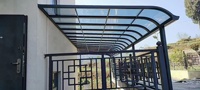 Auvent de terrasse en aluminium et polycarbonate, protection solaire et pluie pour balcon extérieur, abri de voiture simple pour 2 véhicules