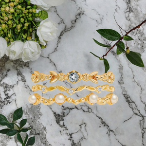 Anillo de Plata de Ley 925 Chapado en Oro con Aguamarina y Diseño Floral - Anillo con Gema para Mujer, Regalo de Aniversario - Product Image 3
