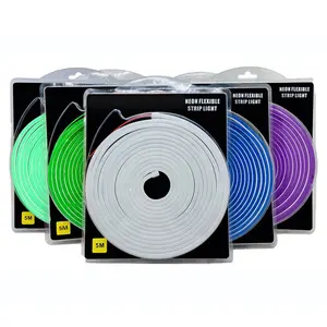 5 m Neon Led Strip Light Wasserdicht 12V 24V Flexibles Silikon Außen Innen Dekorieren Hoch dichte Lampe Cut table Rope Kofferraum lampe