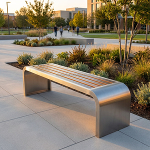Banc public extérieur moderne en métal, <span class=keywords><strong>chaise</strong></span> longue de parc résistante aux intempéries, siège de <span class=keywords><strong>jardin</strong></span> pour place publique et parc communautaire - Product Image 2