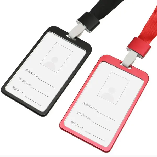 costom color aluminum alloy id card holder metal name card holder