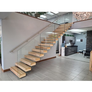 <span class=keywords><strong>Kit</strong></span> <span class=keywords><strong>Scala</strong></span> Sospesa Facile da Installare Fai-da-Te, con Travi in Metallo Durevoli e Gradini in Legno per Ville e Appartamenti - Product Image 1