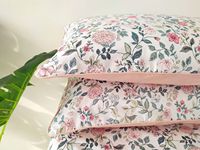 Ensemble de draps 3 pièces en tissu 100% coton naturel 300TC, soyeux et lisse, impression écologique