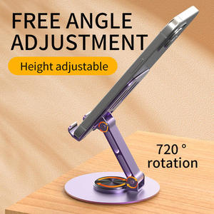 Support de téléphone rotatif entièrement en métal Support universel en métal pour tablette de bureau mécanique haut de gamme - Product Image 3