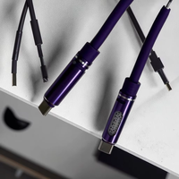 Câble USB-C de charge rapide PD 240W de 1,2 m avec aromathérapie et lumière LED, câble en silicone violet pour ordinateur et écouteurs, vente en gros