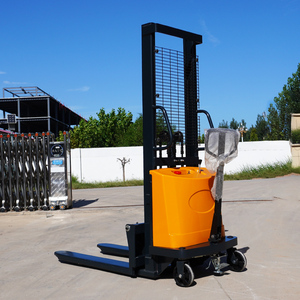 Consegna veloce sollevamento Semi-elettrico Stacker <span class=keywords><strong>Pallet</strong></span> Stacker a piedi tipo auto-sollevamento elettrico impilatore carrello elevatore - Product Image 2