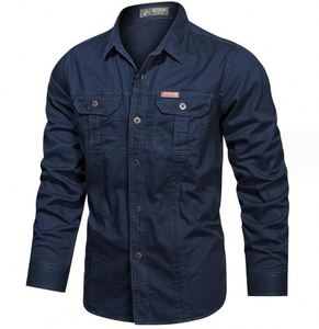 <span class=keywords><strong>Camicie</strong></span> da trekking da esterno a manica lunga Multi-tasca giacca da uomo Casual camicia Cargo in cotone di grandi dimensioni - Product Image 3