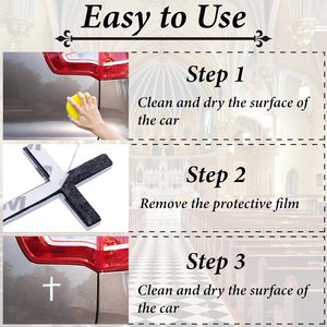 Autocollants en forme de croix en métal pour voitures, emblèmes de voiture chrétiens, autocollants croix auto-adhésifs, accessoires de voiture, autocollants Jésus - Product Image 6