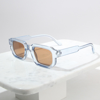 Nouvelles lunettes de soleil rétro européennes et américaines unisexes, monture carrée élégante, bleu, noir, blanc, jaune, gris, matériau PC, populaires auprès des femmes
