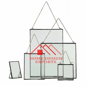 Cadre photo suspendu en verre et métal pour décoration intérieure et extérieure Cadres photo décoratifs uniques en laiton et verre - Product Image 2