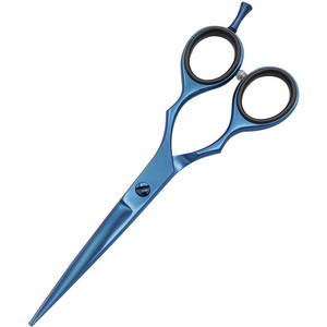 Tijeras profesionales para el cabello, color azul, hoja afilada de acero inoxidable, mango largo, tijeras planas para diestros, para peluquería - Product Image 1