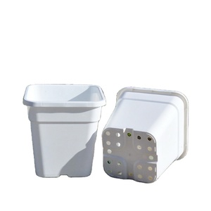 Hot Selling 1-10 Gallon White Factory Bulk Sale Square Large Plastic Nursery Thicken Flower Pots Garden Plants with Holes