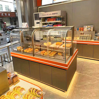 Stainless Steel Bread Cake Display Cabinet Supermarket Island Showcase Custom Display Stand Custom Logo Shelf Pallet Racking