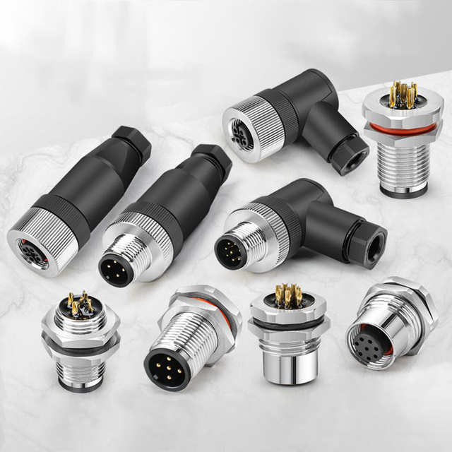 Hot Selling Industrial Ip68 M16 M23 Waterproof Male Female Plug 3 4 5 6 8 12 Pin Cable Wire Circular Waterproof M12 Connector