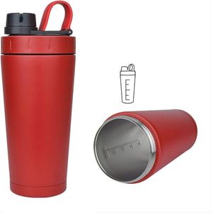 Shaker <b>Bottle</b> Stainless Steel Insulated <b>Protein</b> Shaker <b>Bottle</b> Keeps Cold/Hot Double Walled Shaker Leak Proof 20-Ounce - Red - Product Image 6