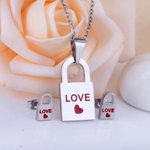 Romantic Lock Key Love Promise 18k Gold Plated Gift Wholesale Stainless Steel <b>Jewelry</b> <b>Set</b> <b>for</b> <b>Women</b> - Product Image 5