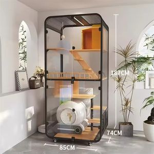 20 عامًا من الخبرة في تصميم الأفضل في الصين: فيلا قطط داخلية قابلة للتخصيص مع نظام تسلق وشجرة للقطط ووحدات سكن خشبية - Product Image 2