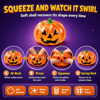 Jouet Squishy Tête de Citrouille de Noël, Anti-stress à Remontée Lente en Maltose, Jouet Sensoriel Doux à Presser pour Soulager l'Anxiété d'Halloween
